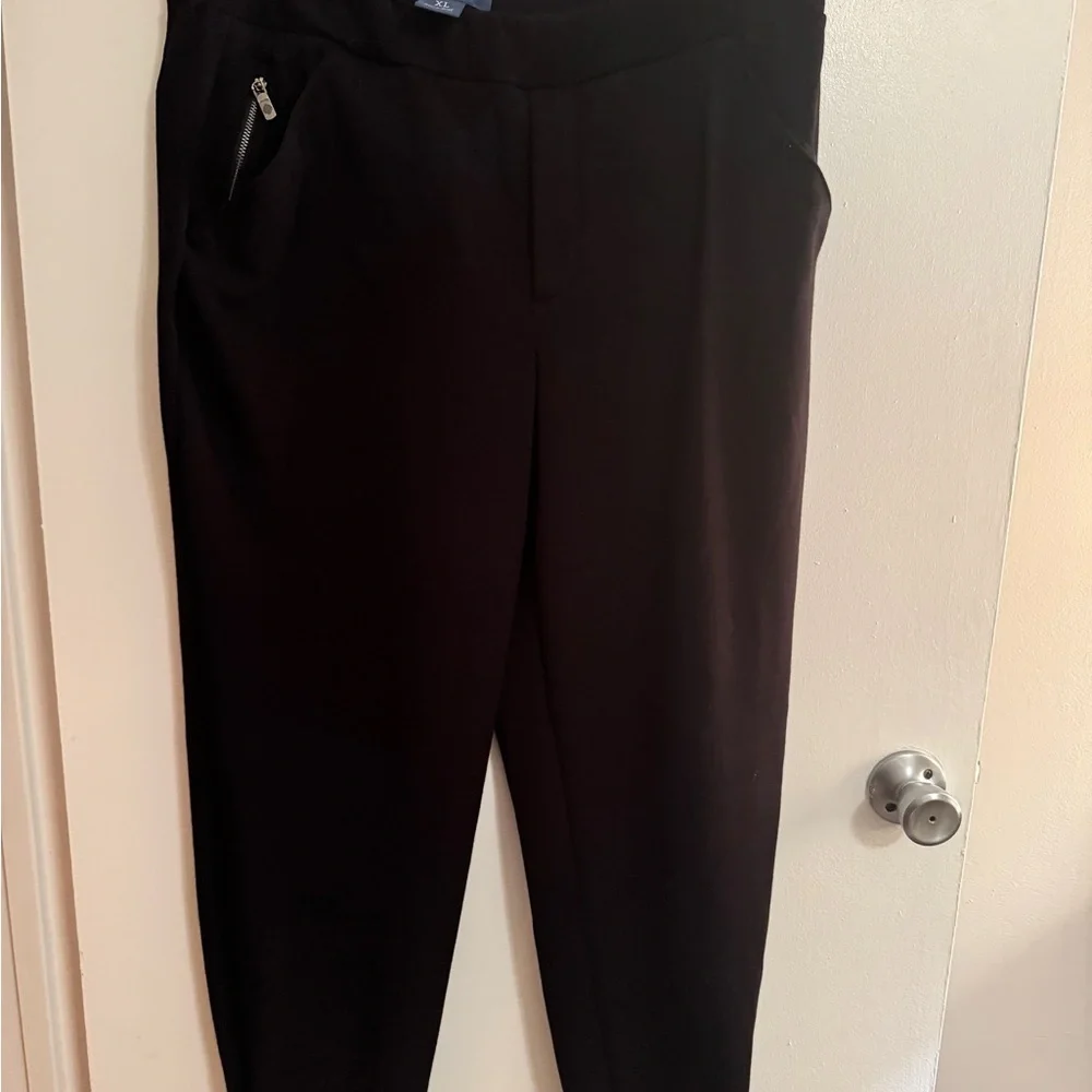 Democracy Black Dress Relaxed Fit high waist zip pocket trousers XL